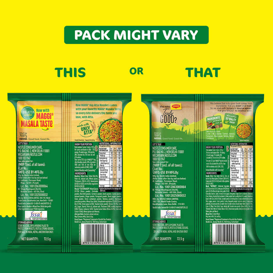 Maggi Veg Atta Noodles Made with Only Atta flour