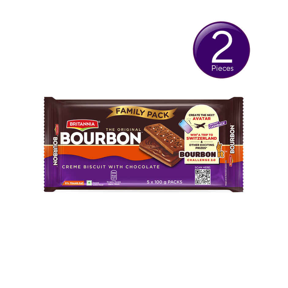 Britannia The Original Bourbon - Creme Biscuit with Chocolate | Chocolatey Indulgence | Combo
