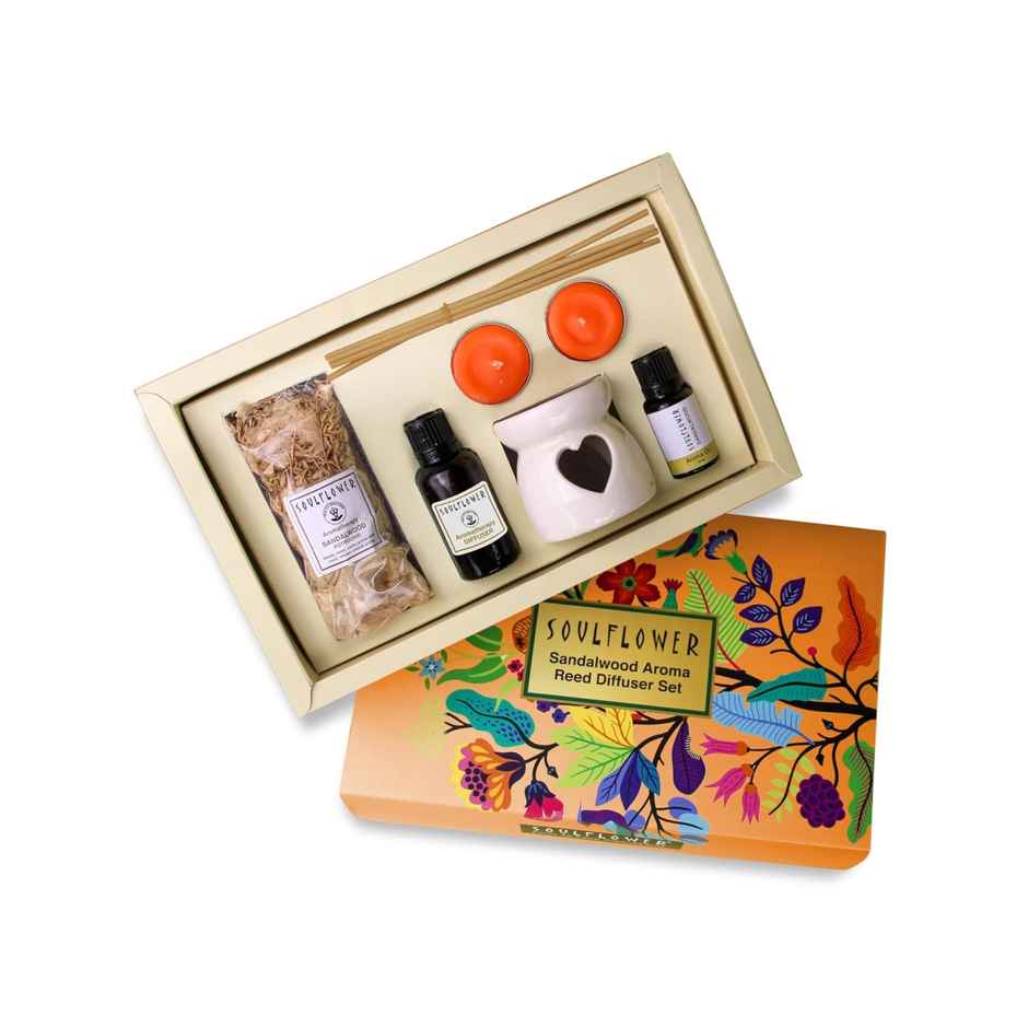 Soulflower Sandalwood Calm Diffuser Gift Set