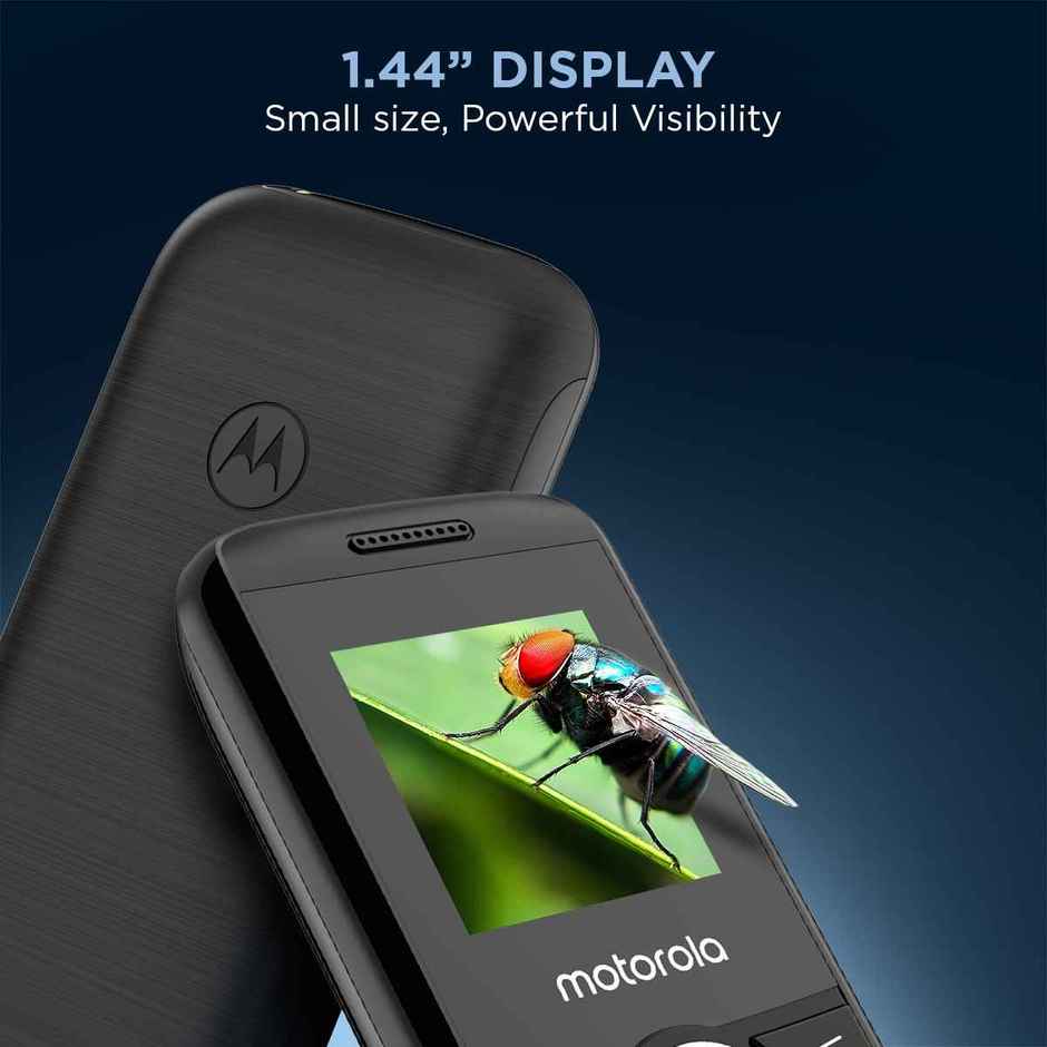 Motorola A100 Single SIM Keypad Phone | Long Lasting Battery | Loud Sound | Wireless FM | Black