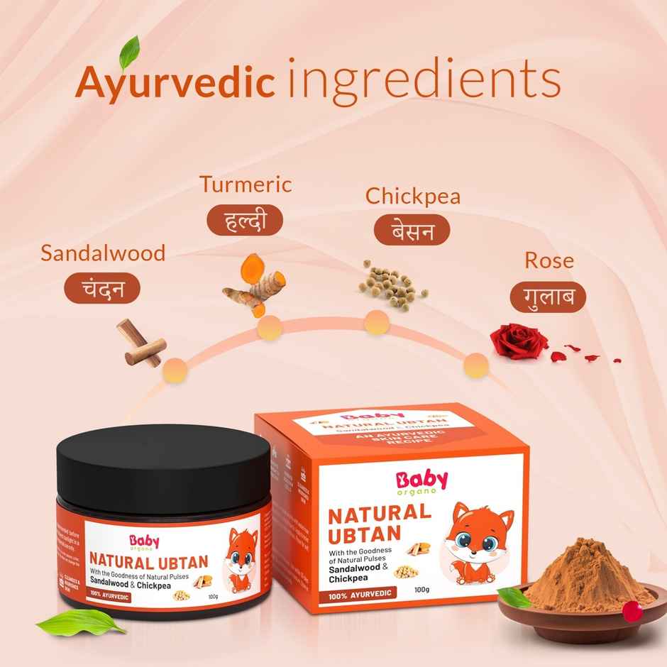 Babyorgano Ayurvedic Natural Ubtan Powder Skin Lightening And Tan Removal