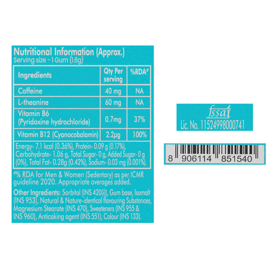 Neuro Energy and Focus Gums Blister Peppermint