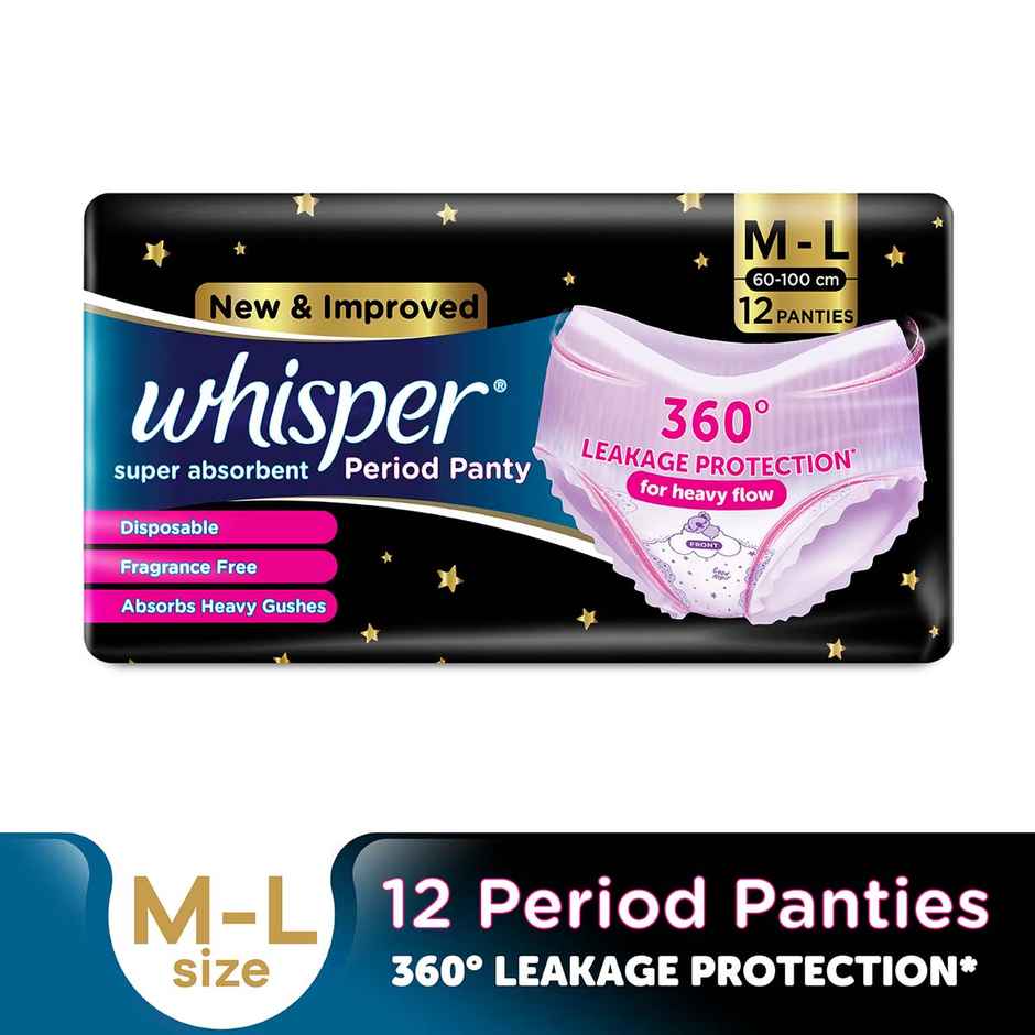 Whisper Super Absorbent Period Panties | M-L Combo