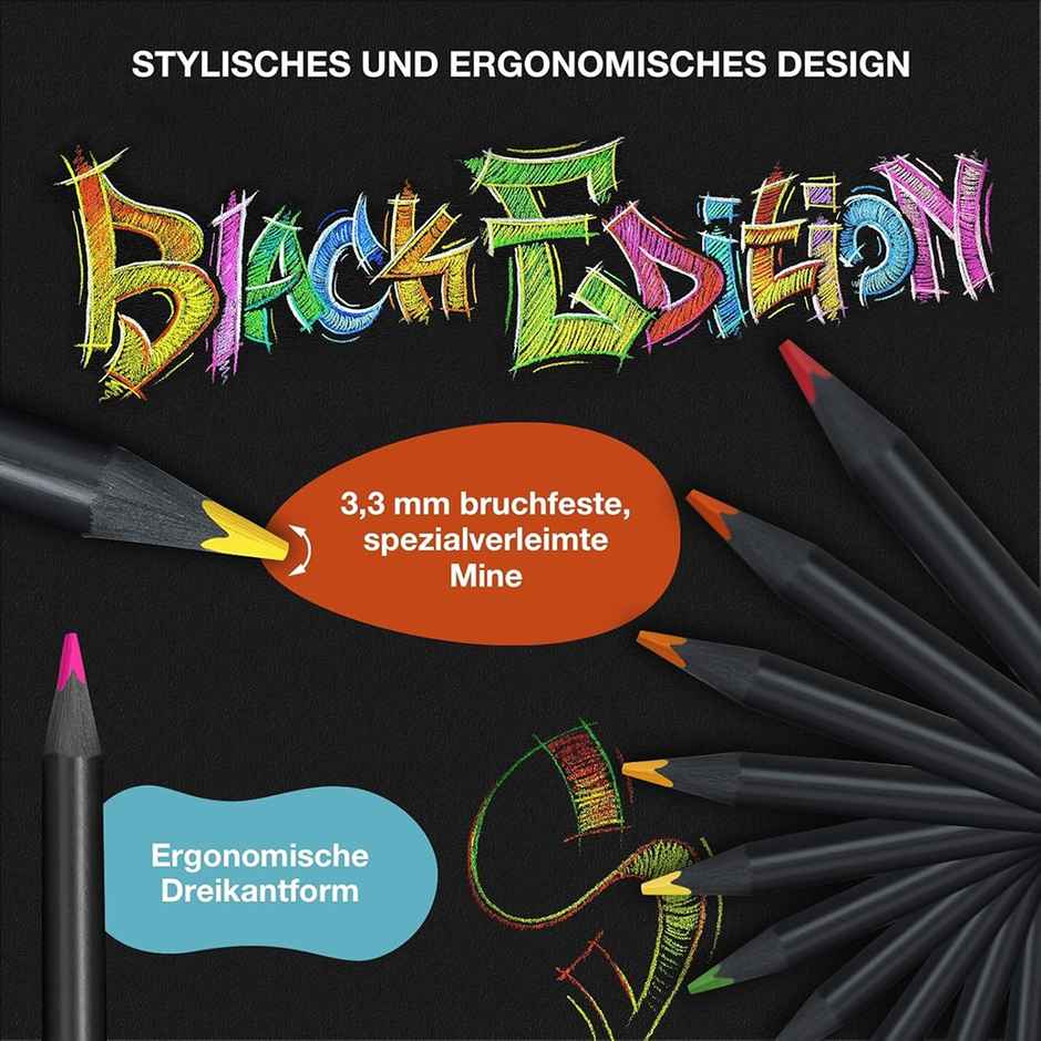 Faber-Castell-Black Edition Colour Pencils - 12