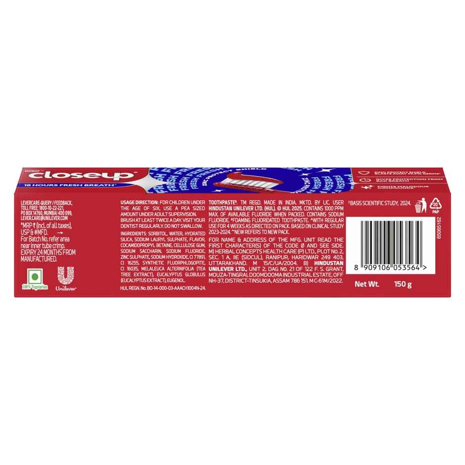 Closeup Toothpaste | Long lasting 18 Hours Of Fresh Breath & White Teeth