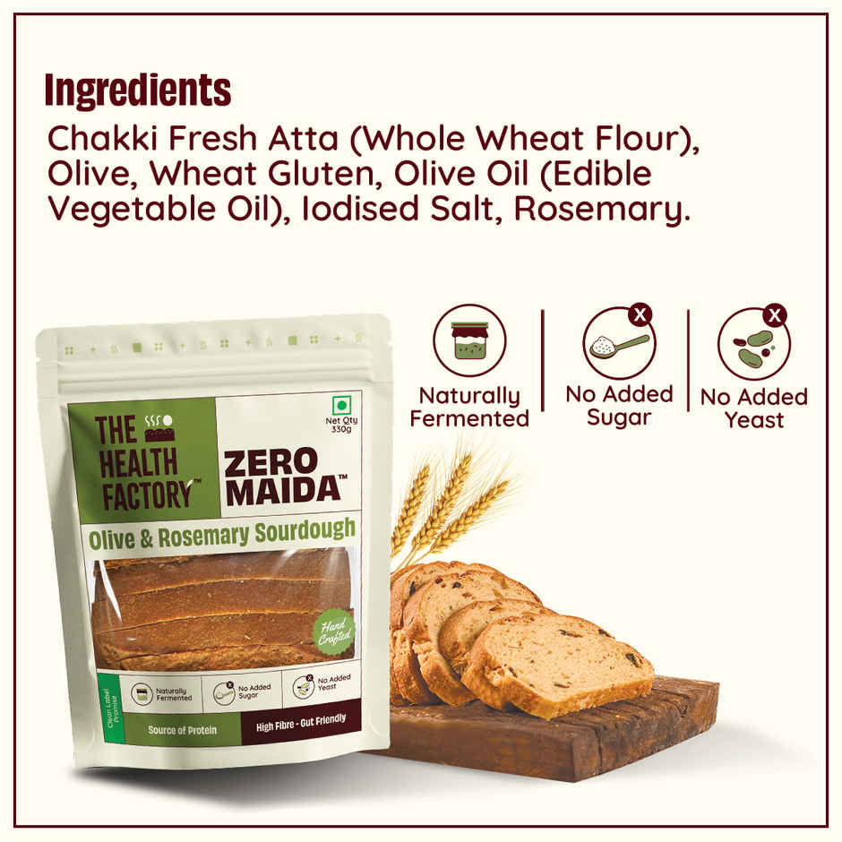 The Health Factory Zero Maida Olive & Rosemary Sourdough | Clean Label
