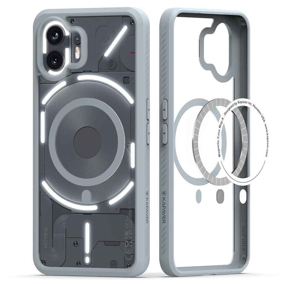 Kapaver Nothing Phone 2 Back Cover Case | Mag X - Gray
