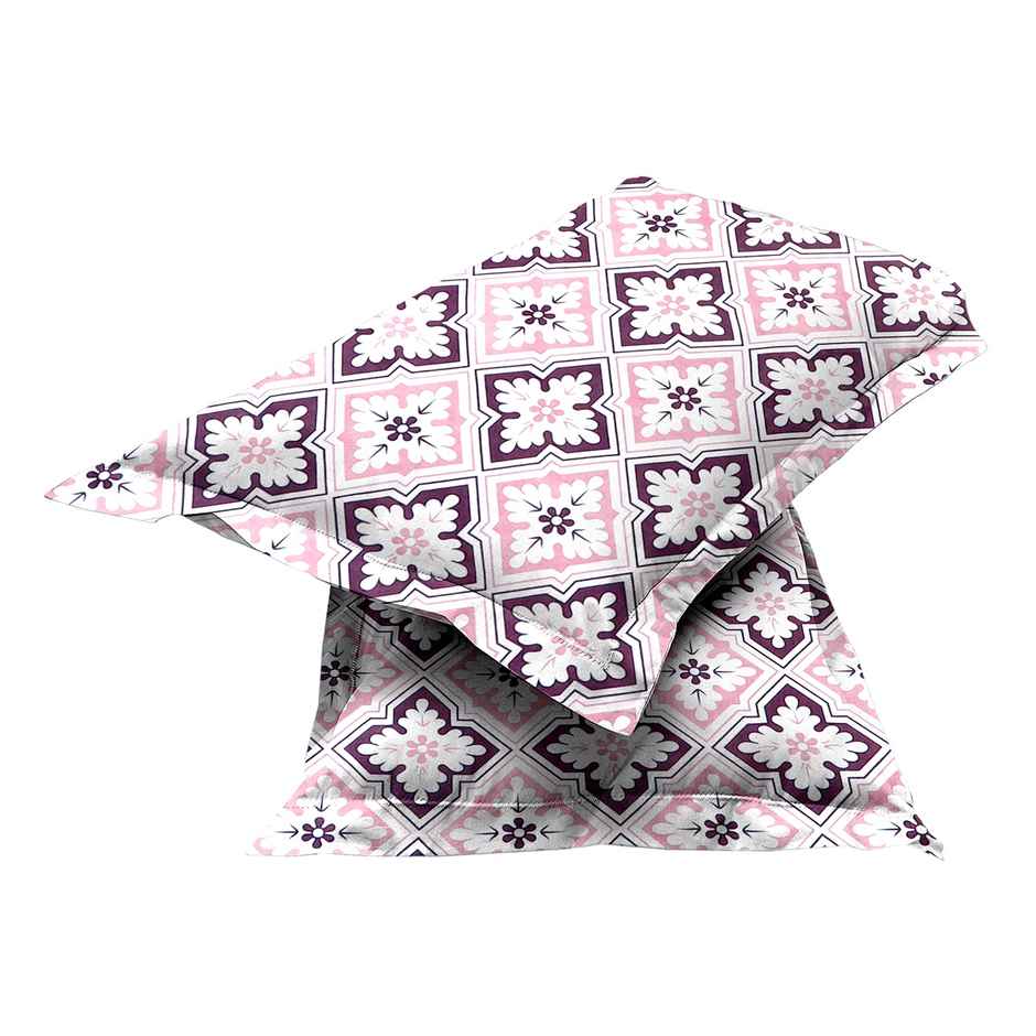 BAY6 Single 110 GSM Microfibre Ethnic Bedsheet | With 1 Pillow Cover | Pink | 59 x 88 in