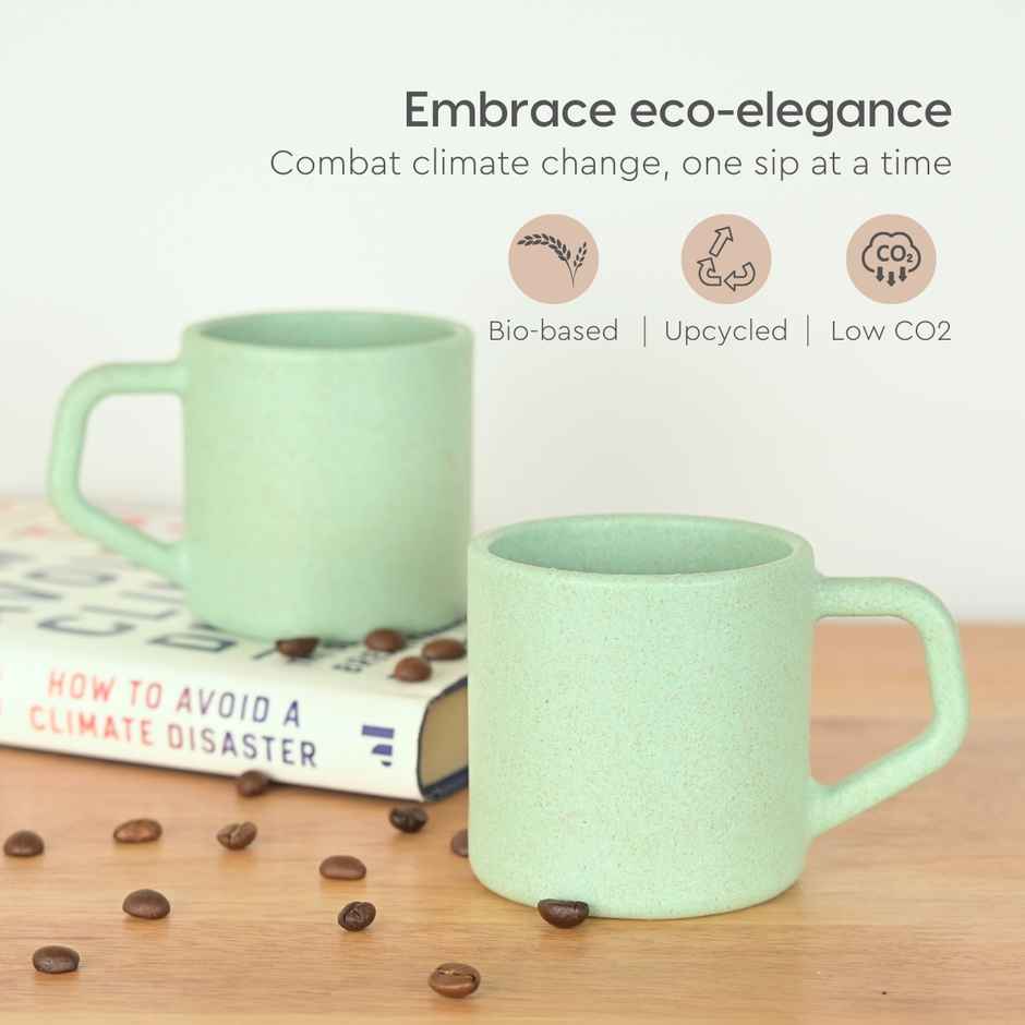 Eha Earth Friendly Tea & Coffee Cup | Rice Husk Biocomposite | Multicolour - 200 ml