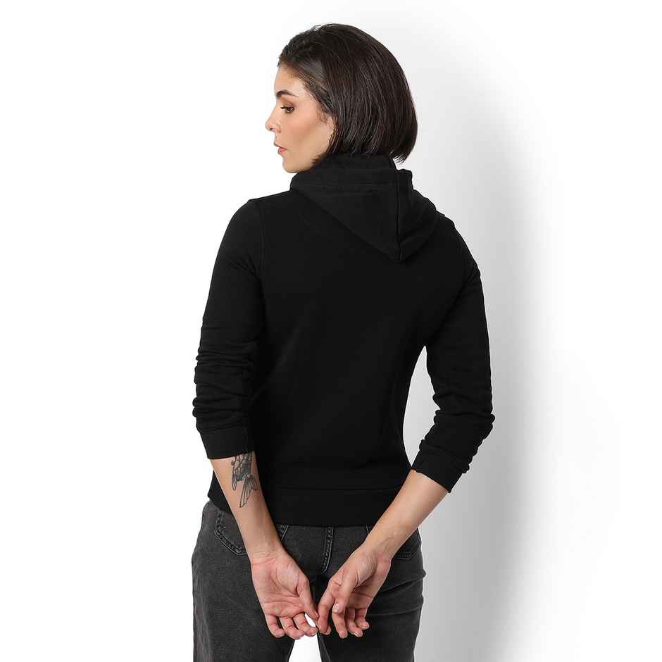 Campus Sutra Women's Hoodie | Black - XL
