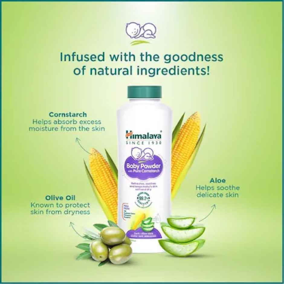 Himalaya Pure Cornstarch Baby Powder Keeps Baby'S Skin