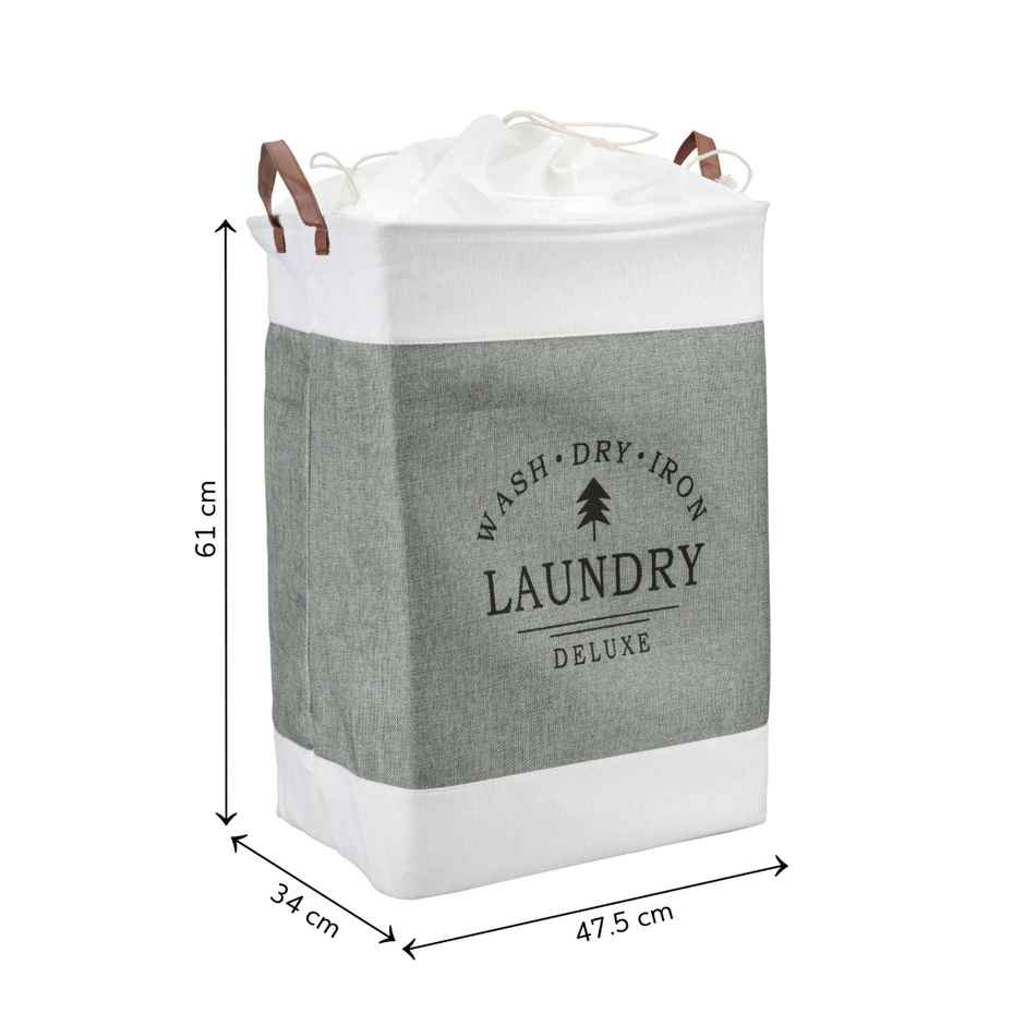 Kolorr 90L Laundry Bag For Clothes/Large Cloth Hamper Basket Foldable With Lid Fabric Cover Grey