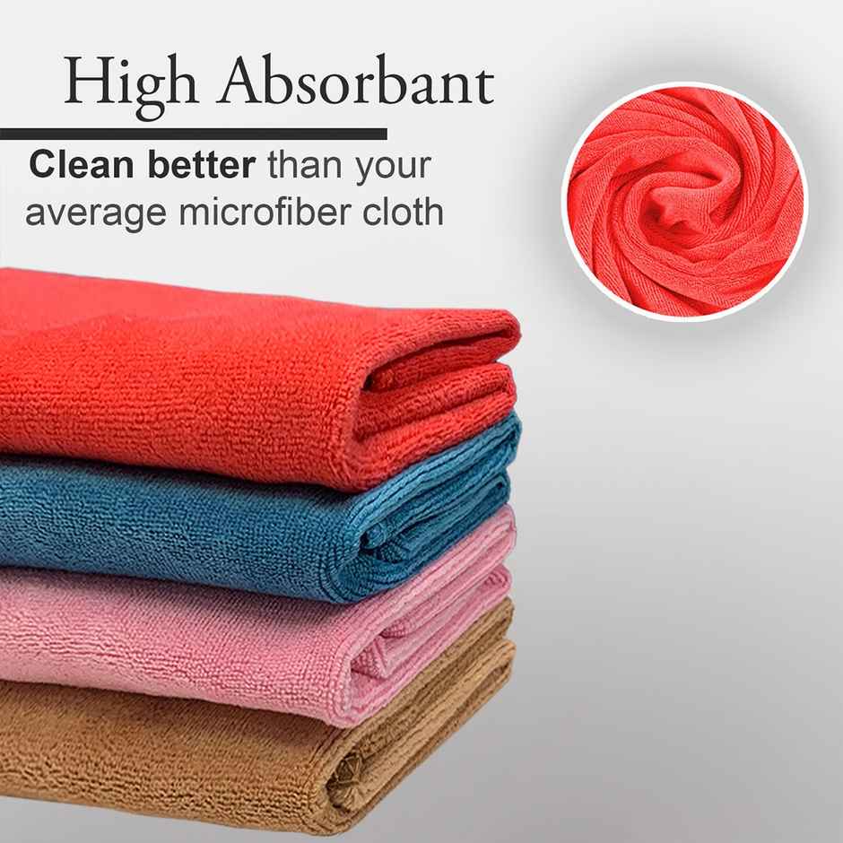 Sassoon Microfiber Multipurpose Cleaning Cloth (Pack of 4) | Assorted | 40 x 40 cm