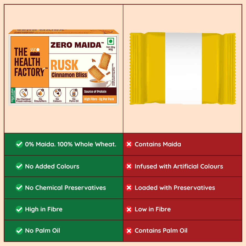 The Health Factory Zero Maida Rusk - Cinnamon Bliss