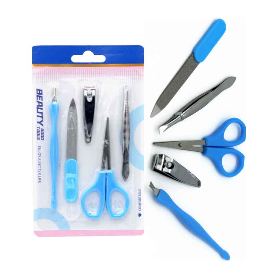 Manicure Pedicure Kit 5 In 1 | Nail Clipper, Nail Filer, Scissors, Tweezer & Cuticle Remover (Colour May Vary)