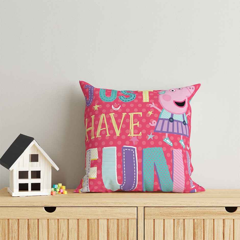 Sassoon Peppa Pig Reversible Printed Filled Cushion | Pink | 40 x 40 cm