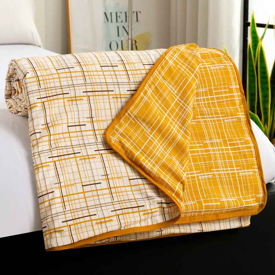 Story@home Printed Single Dohar/Duvet Cover (Cotton, Brown, White) (220x144x2 cms)