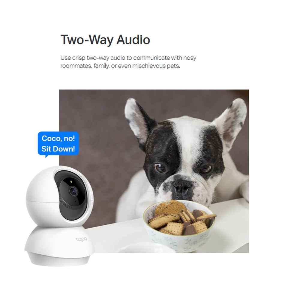 TP-Link Tapo C200 360Degree 2MP 1080p Full HD Pan/Tilt Home Security Wi-Fi Smart Camera| Alexa Enabled| 2-Way Audio| Night Vision| Motion Detection| Sound and Light Alarm| Indoor CCTV -  White