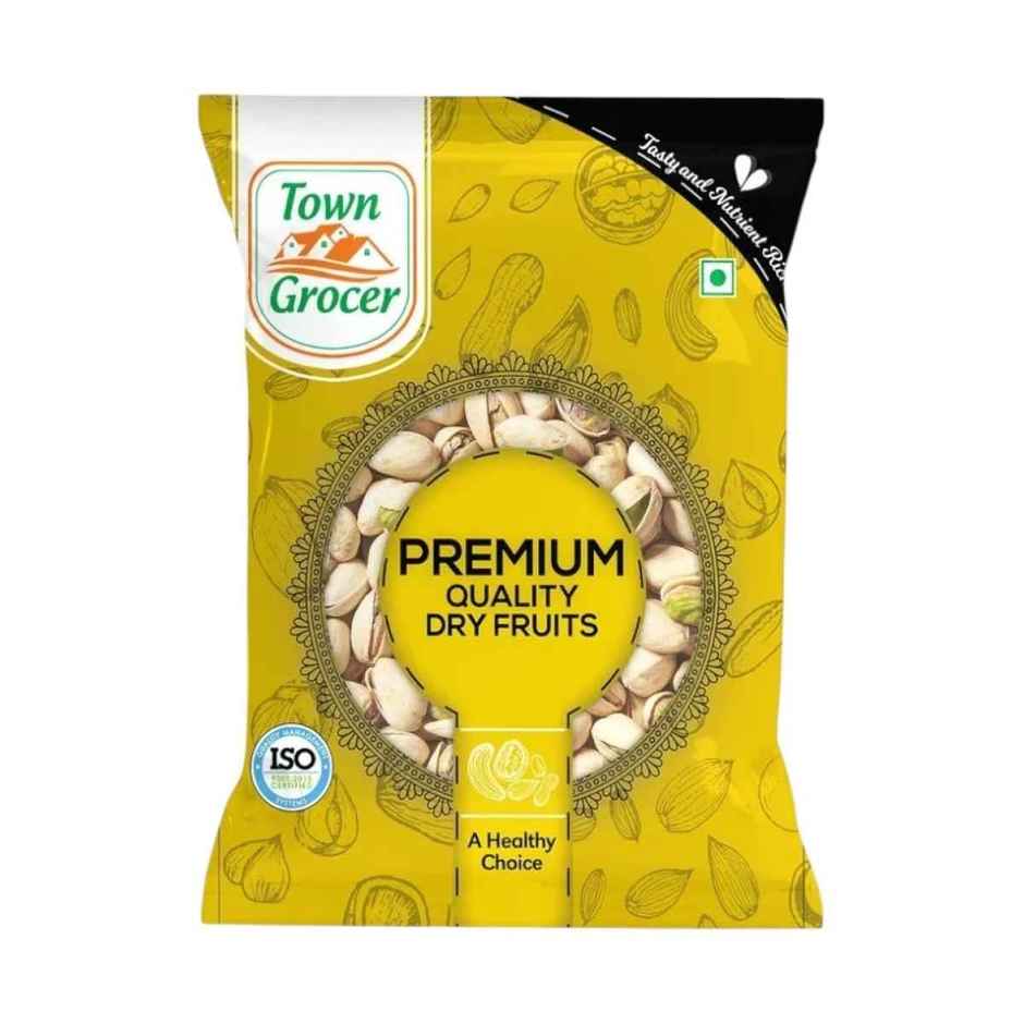 Town Grocer Whole Almonds (100g) & Town Grocer Whole Cashew W320 Premium (100g) & Town Grocer Salted Pistacheos (100g) & Town Grocer Kishmis/Raisins (100g) Combo
