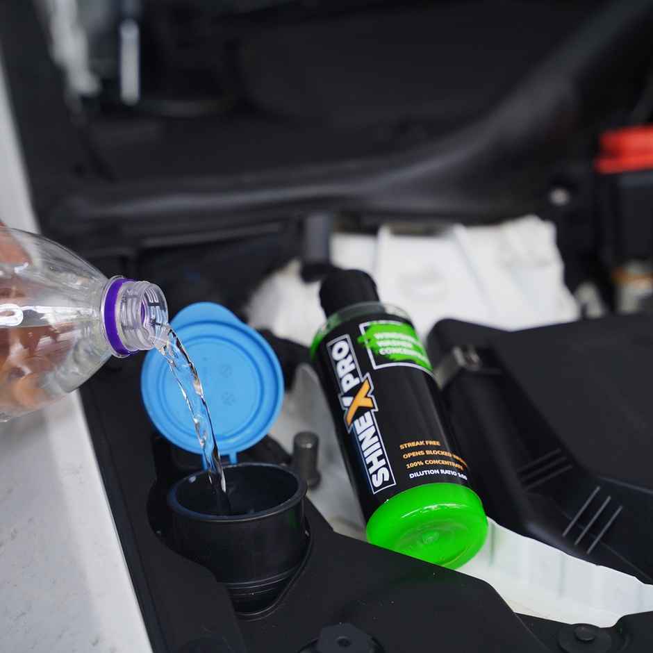 ShineXPro Windshield Washer Fluid For Car | Concentrate (1:50) | Streak Free | Softens Water