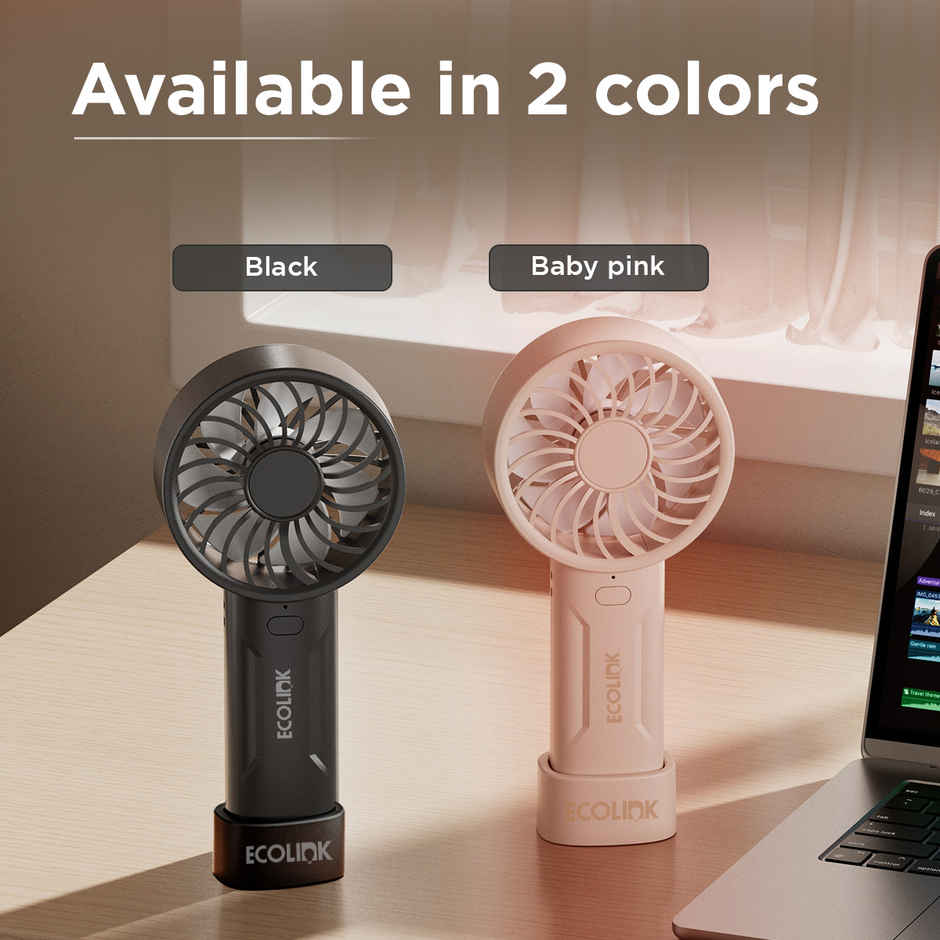 EcoLink Plus One Handheld Fan (Pink) | USB Rechargeable