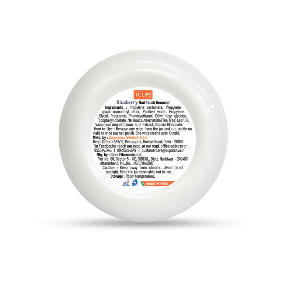 Tulips Blueberry Nail Polish Remover Wipes