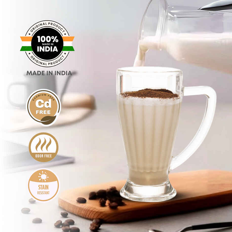 Stylo Falooda/Beer/Juice/Milkshake Mug | Set of 2 | 355 ml Each | Yera Glassware