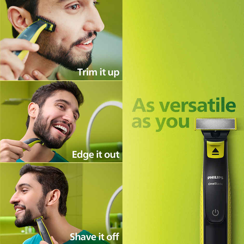 Philips OneBlade Turbo2X Trimmer | Patented Dual Protect Tech | 3 Combo Attachments | QP2724/10