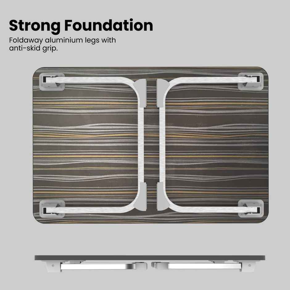 Portronics My Buddy J Portable/Foldable Laptop Table with Laminated MDF Board, Aluminium Legs, Anti-Skid Grip, Supports Upto 17 inch Laptop - Black