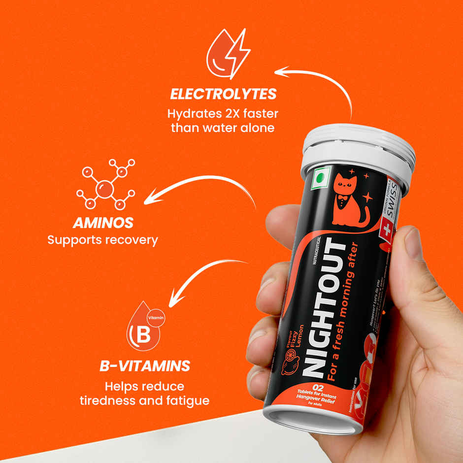 Fast&Up Nightout Instant Hangover Relief Drink |Fizzy Lemon Flavour