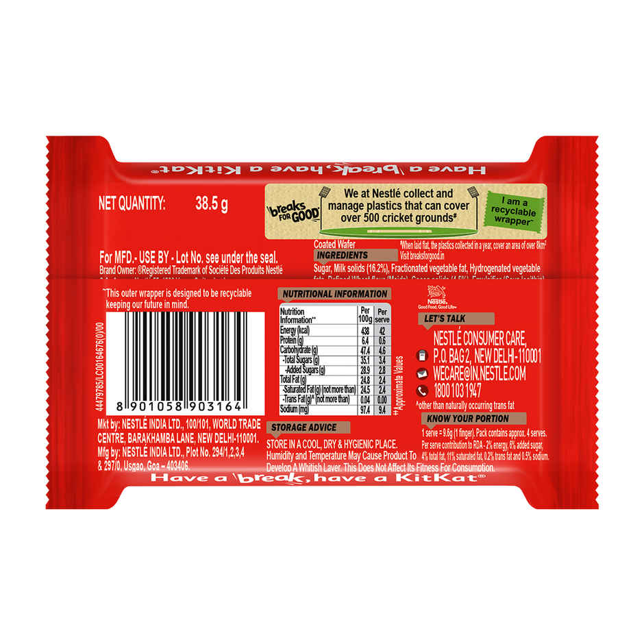 Nestle KitKat 4F Choco Wafer Bar