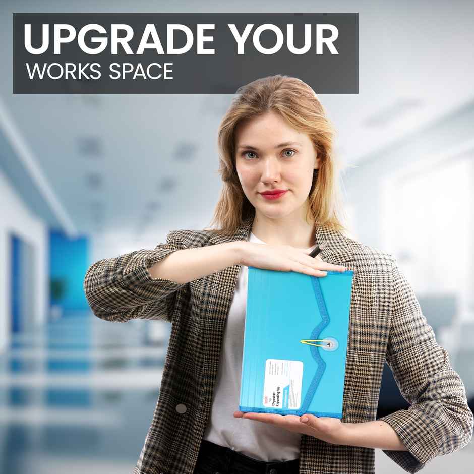 Saya 13-Pocket Expanding Chequebook Bag - Durable Document Organizer | Assorted