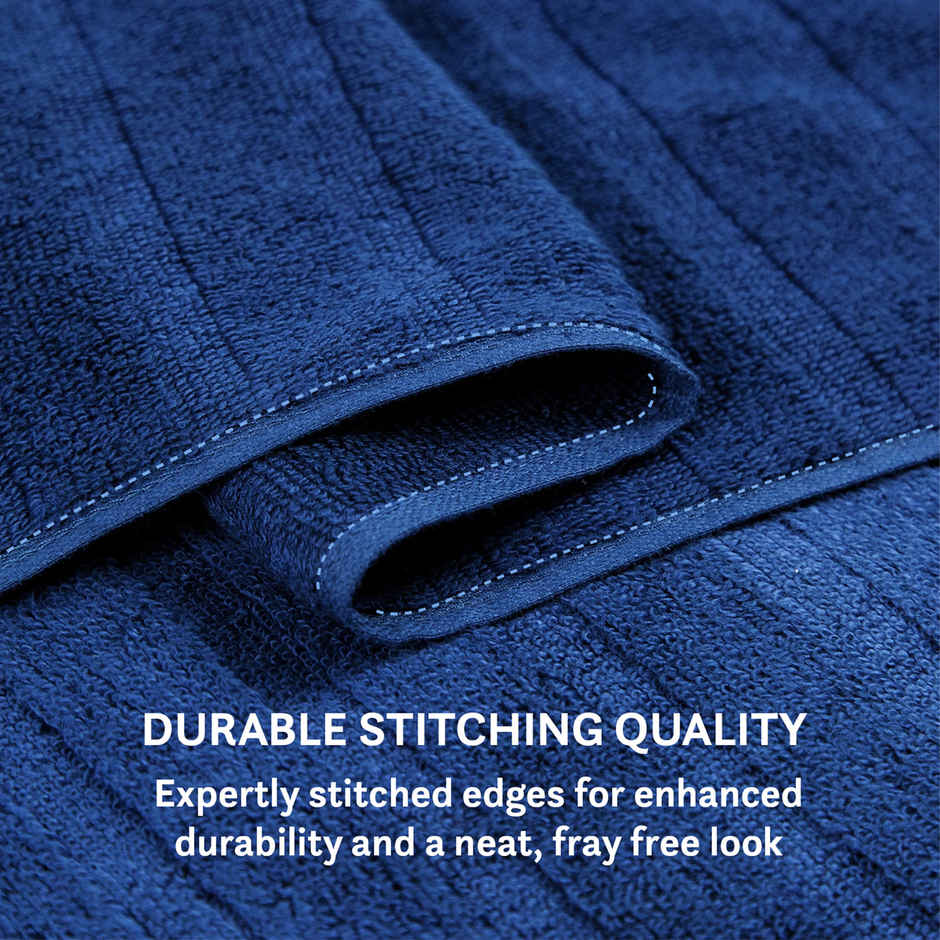 Mytrident Quick Dry Cotton Hand Towel Set of 2 | 16 x 28 in | Navy Blue