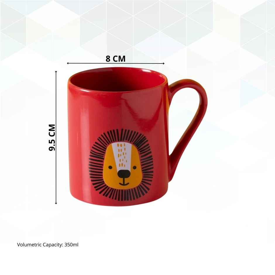 Clay Craft Fine Ceramic Microwave Safe Coffee and Milk Mug | 350 ml | Red