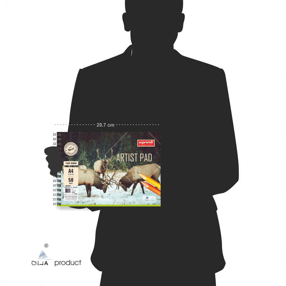 supremo Artist Pad A4 Wiro | Unruled 50 Pages | 140 Gsm Paper