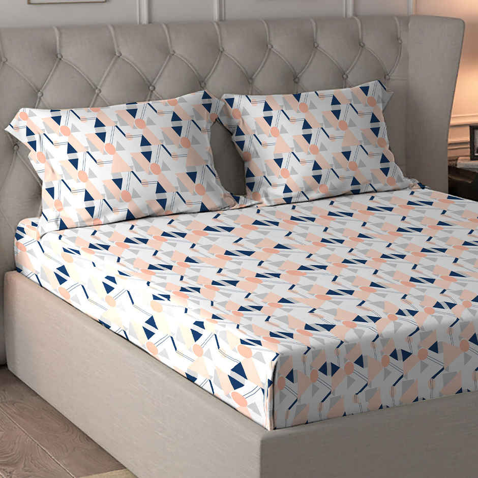 Home Elegance by myTrident Microfiber Bedsheet Set | Queen Size Double Bed sheet | 2 Pillow Covers | Pearl