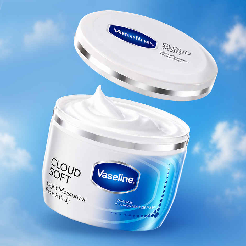 Vaseline Cloud Soft Light Moisturiser | 100 Hours Non-Sticky Hydration |Ceramides & Hyaluron