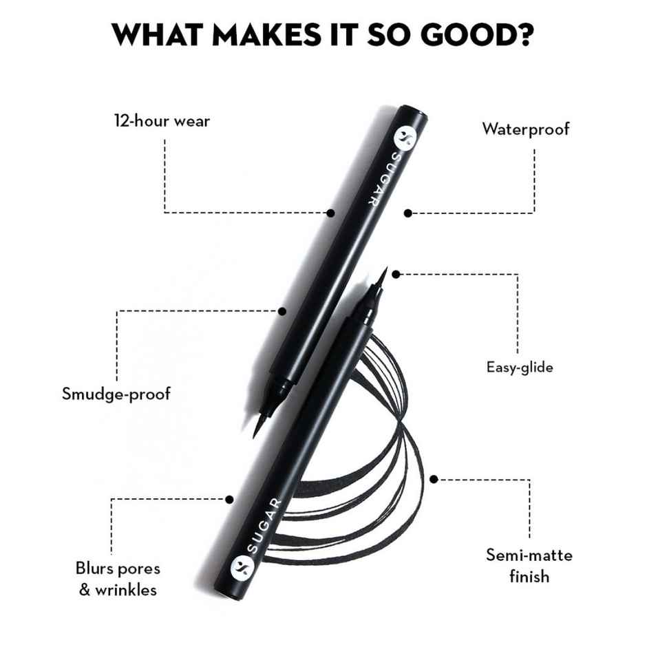 SUGAR Cosmetics Eyeliner - Black | Waterproof