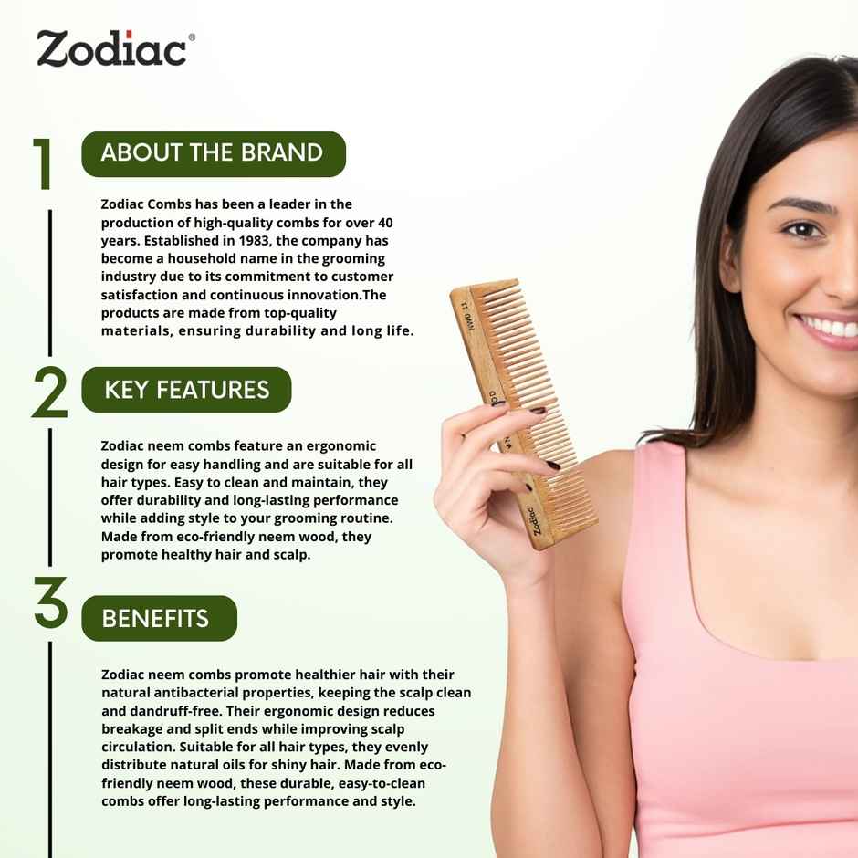 Zodiac Neem Wood Comb 11