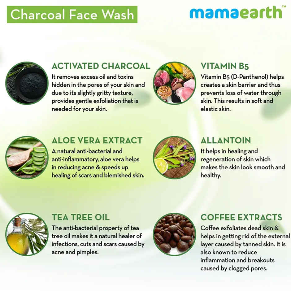 Mamaearth Charcoal Face Wash With Activated Charcoal And Coffee For Oil Control