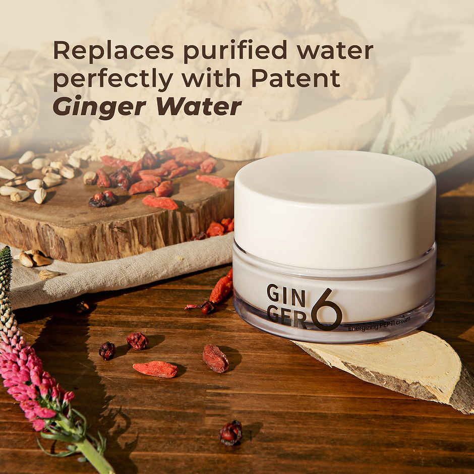 GINGER6 Energizing Pepti Cream | 52% Ginger Extract, Peptides, Anti-Aging & Firming, Niacinamide