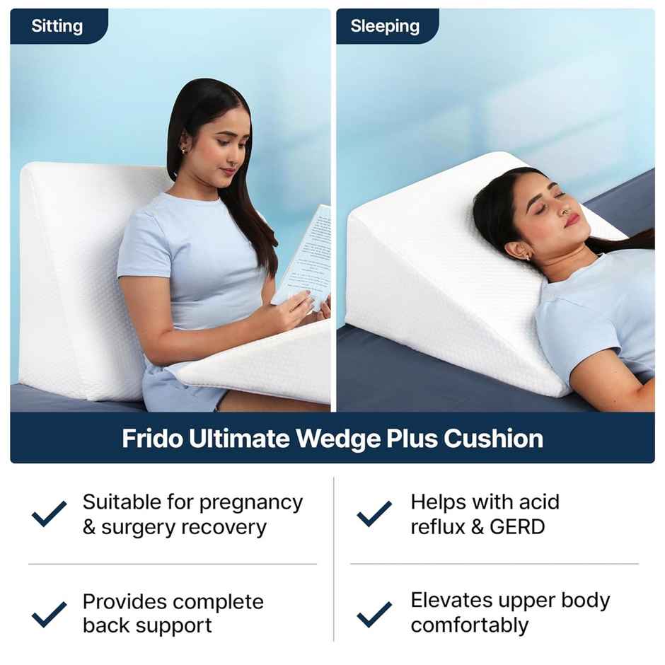 Frido Wedge Plus Pillow - White