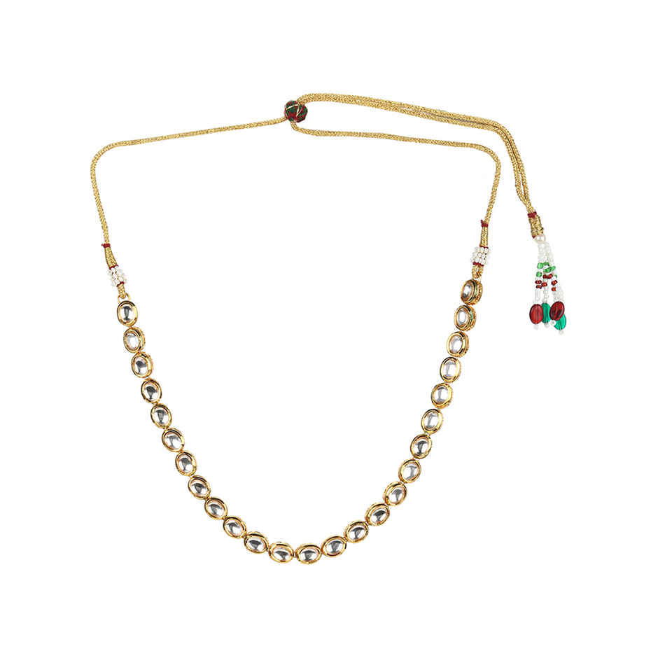 Voylla Kundan Gold Plated Brass Necklace Set
