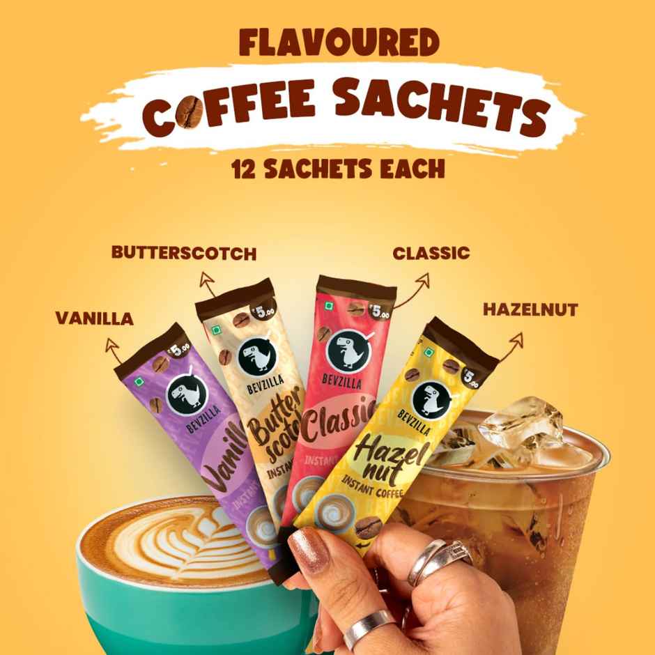 Bevzilla Assorted Flavoured Instant Coffee Powder Sachets