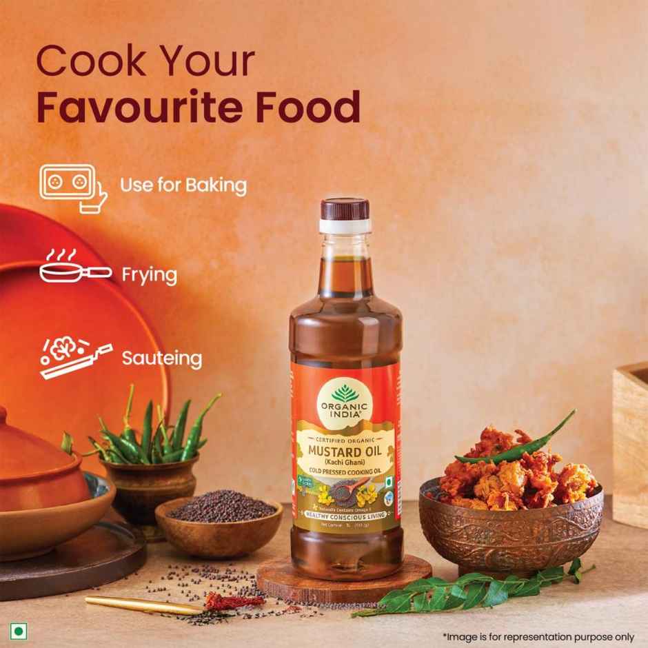 Organic India Organic Mustard Oil | Kachi Ghani Combo