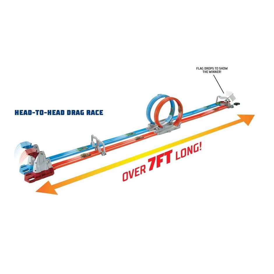 Hot Wheels Double Loop Dash Trackset with 2 Vehicles