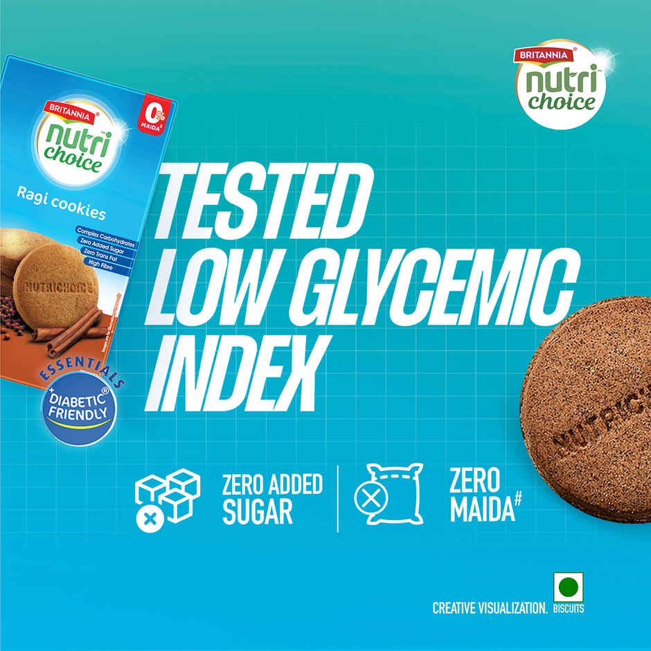Britannia Nutrichoice Ragi Millet Cookies | Diabetic Friendly | Maida-free and Sugar-free