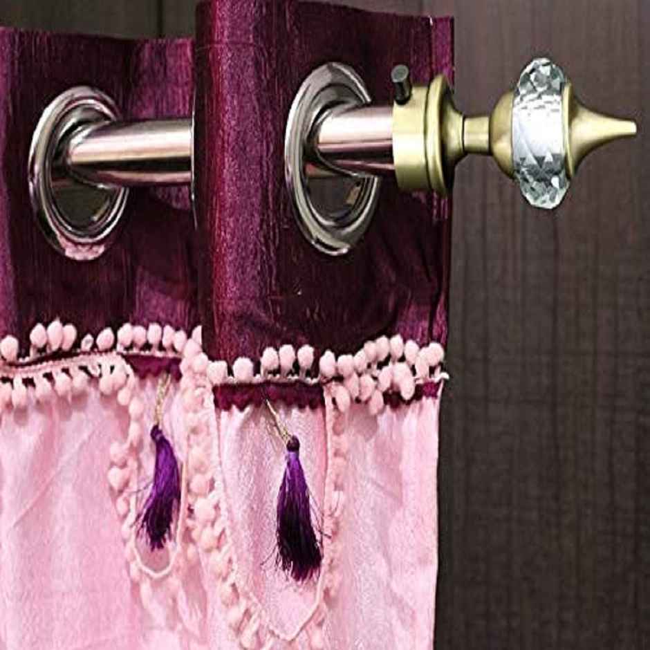 Gloxy Aluminium Single Diamond Curtain Brackets with Support & Fittings | Antique, 3 Pair