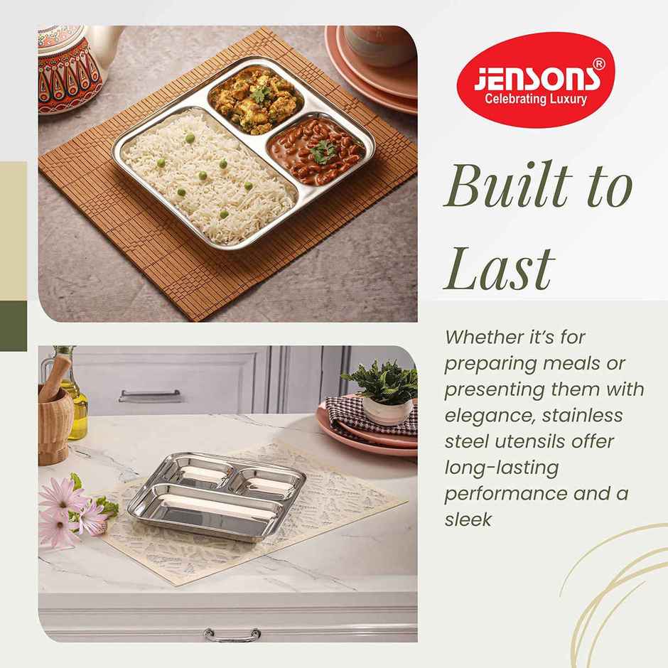 Jensons Stainless Steel Pao Bhaji Plate