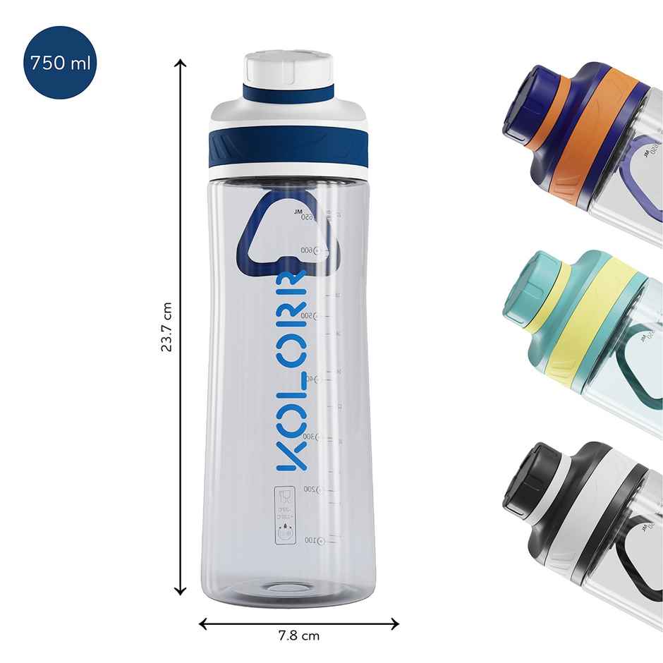 Kolorr Zest+ 750 ml Bottle | Blue & White | Ideal for Travel & Everyday Hydration